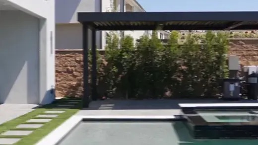 modern backyard with a pool